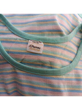 Vintage Tank Top JCPenney XS True 1980's Mom Pastel Striped